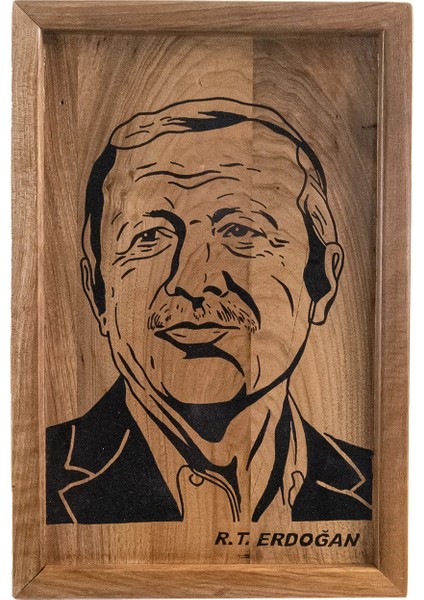 Oltu Taşı Işlemeli Recep Tayyip Erdoğan Tablo