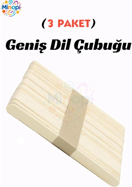 3 Paket Natural Dil Çubuğu Paketi 50'li Abeslang Tahta Dil Çubuğu - Ağda Spatulası