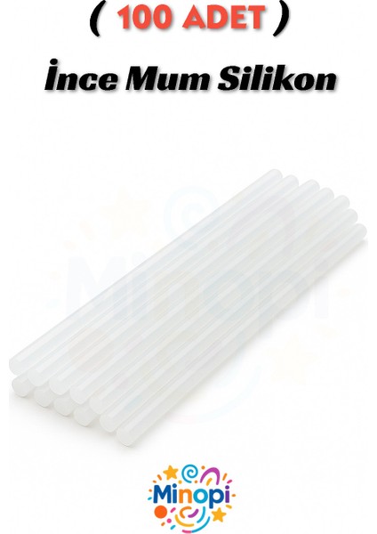 ( 100 Adet ) Mum Silikon Sıcak Silikon Şeffaf Silikon Ince Silikon 7 mm Standart