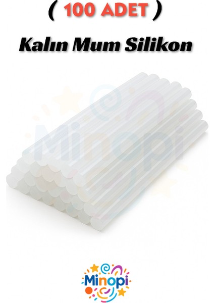 ( 100 Adet ) Mum Silikon Sıcak Silikon Şeffaf Silikon Kalın Silikon 11 mm Standart
