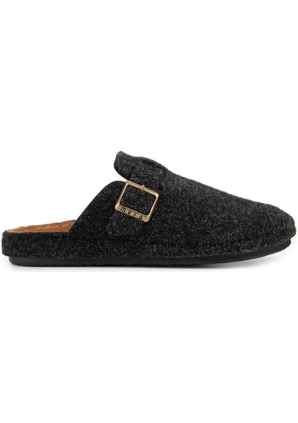 Hopea 36911 Anatomik Keçe Kadın Terlik Füme