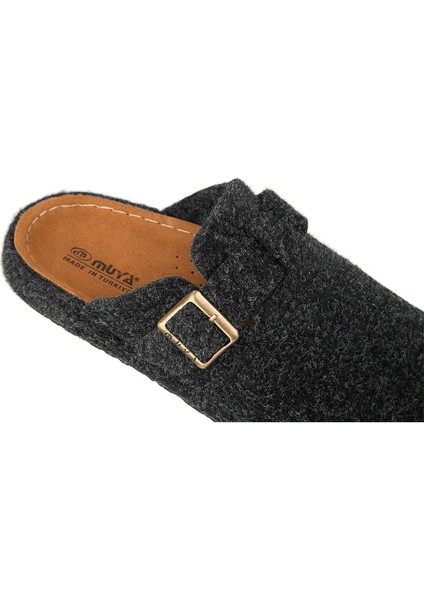 Hopea 36911 Anatomik Keçe Kadın Terlik Füme modelleri