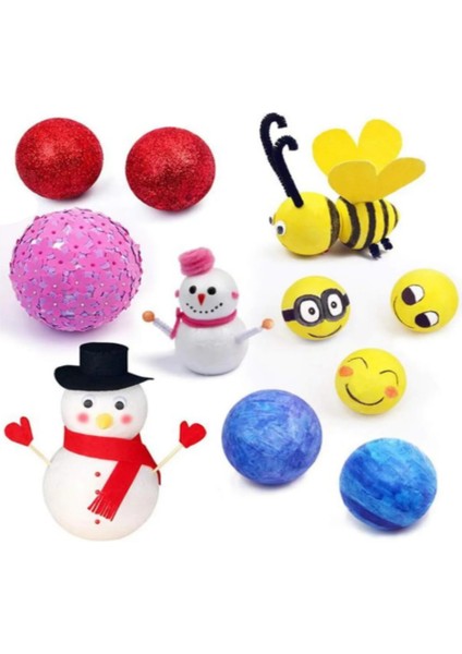 25 Adet - 6 cm Strafor Top Köpük Top Beyaz Küre Güneş Sistemi Ödevi Hobi Süsleme modelleri
