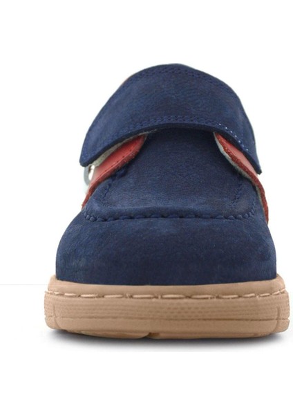 Hakiki Deri Lacivert Kırmızı Cırt Cırtlı Bebek Bot modelleri