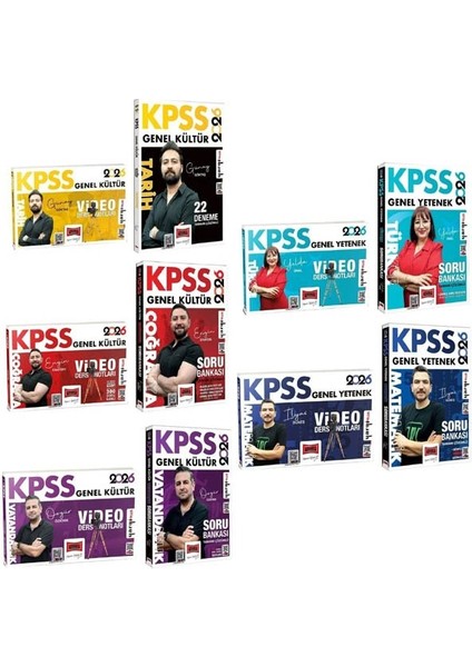 Yargı 2026 Kpss Genel Yetenek Genel Kültür Video Ders Notları + Soru Bankası 10 Lu Set