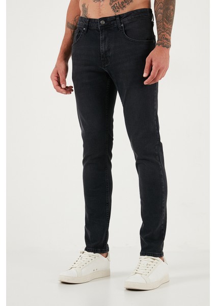 Streç Pamuklu Slim Fit Yüksek Bel Dar Paça Jeans Erkek Kot Pantolon 3300C03TOKYO fırsatları