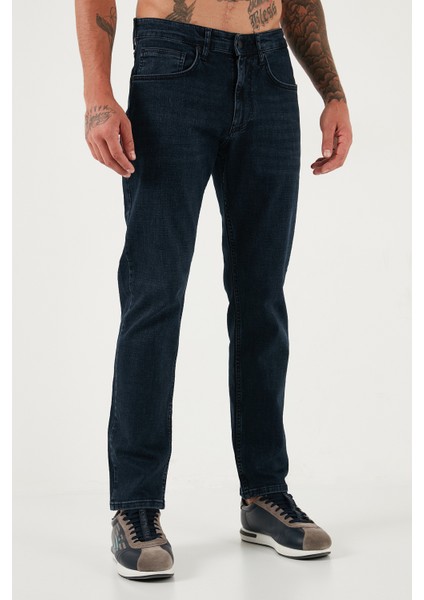 Streç Pamuklu Comfort Fit Yüksek Bel Boru Paça Jeans Erkek Kot Pantolon 4412C27TEXAS fiyatları