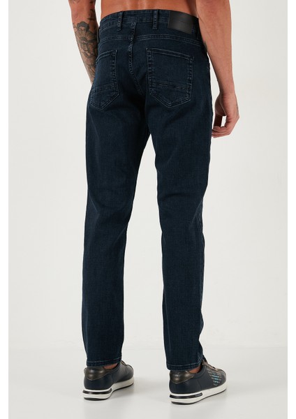 Streç Pamuklu Comfort Fit Yüksek Bel Boru Paça Jeans Erkek Kot Pantolon 4412C27TEXAS fırsatları