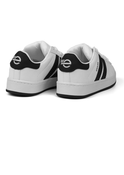 Unisex Beyaz Siyah Bağcıklı Rahat Sneaker Günlük Spor Ayakkabı fırsatları