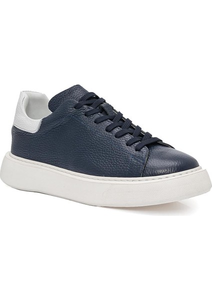 Bağcıklı Kalın Eva Taban Lacivert Deri Sneaker Ayakkabı 2025-5 fiyatları