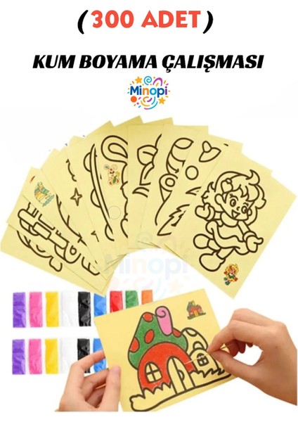 300 Adet Büyük Boy, Kum Boyama Seti, A4 Boyutunda, Kum Boyama Çalışması, Etkinlik