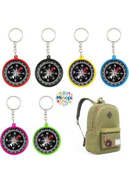 75 Adet Pusula Anahtarlık Renkli Plastik Küçük Pusula Okul Deney Gezi Cep Pusulası Manyetik Hediye