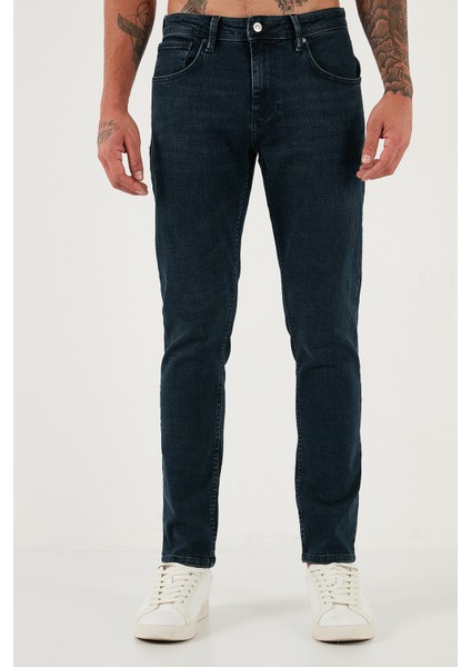 Streç Pamuklu Slim Fit Yüksek Bel Dar Paça Jeans Erkek Kot Pantolon 3300C46TOKYO fiyatları