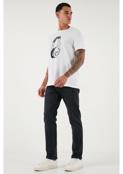 Streç Pamuklu Comfort Fit Yüksek Bel Boru Paça Jeans Erkek Kot Pantolon 4412C03TEXAS