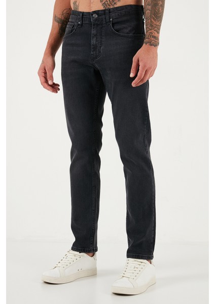 Streç Pamuklu Comfort Fit Yüksek Bel Boru Paça Jeans Erkek Kot Pantolon 4412C03TEXAS fırsatları