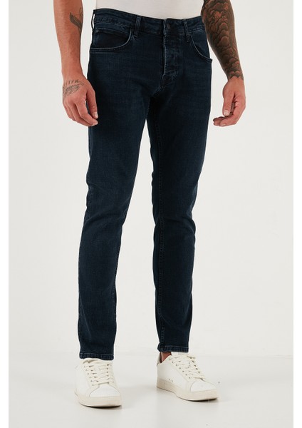 Streç Pamuklu Slim Fit Normal Bel Dar Paça Jeans Erkek Kot Pantolon 1124C47NAPOLI fiyatları