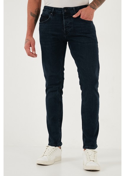 Streç Pamuklu Slim Fit Normal Bel Dar Paça Jeans Erkek Kot Pantolon 1124C47NAPOLI modelleri
