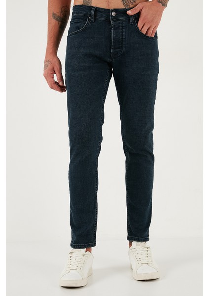 Streç Pamuklu Slim Fit Normal Bel Dar Paça Jeans Erkek Kot Pantolon 1124C46NAPOLI fiyatları