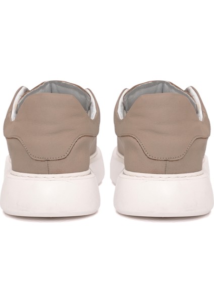 Bağcıklı Eva Taban Bej Deri Sneaker Ayakkabı 2025-3 fırsatları