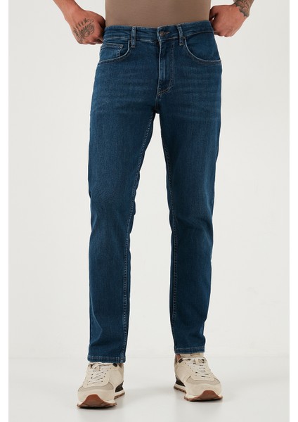 Streç Pamuklu Comfort Fit Yüksek Bel Boru Paça Jeans Erkek Kot Pantolon 4400C06TEXAS fiyatları