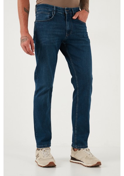 Streç Pamuklu Comfort Fit Yüksek Bel Boru Paça Jeans Erkek Kot Pantolon 4400C06TEXAS modelleri