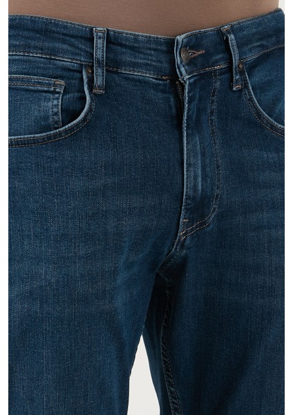 Streç Pamuklu Comfort Fit Yüksek Bel Boru Paça Jeans Erkek Kot Pantolon 4400C06TEXAS