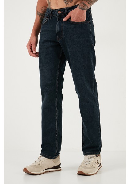 Streç Pamuklu Comfort Fit Yüksek Bel Boru Paça Jeans Erkek Kot Pantolon 4412C25TEXAS modelleri