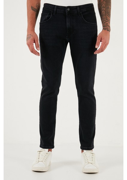 Streç Pamuklu Slim Fit Yüksek Bel Dar Paça Jeans Erkek Kot Pantolon 3300C14TOKYO fiyatları