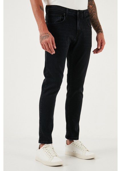 Streç Pamuklu Slim Fit Yüksek Bel Dar Paça Jeans Erkek Kot Pantolon 3300C14TOKYO modelleri