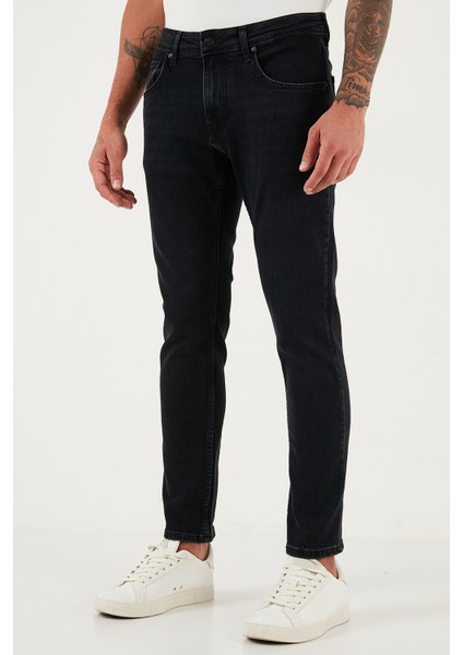 Streç Pamuklu Slim Fit Yüksek Bel Dar Paça Jeans Erkek Kot Pantolon 3300C14TOKYO fırsatları