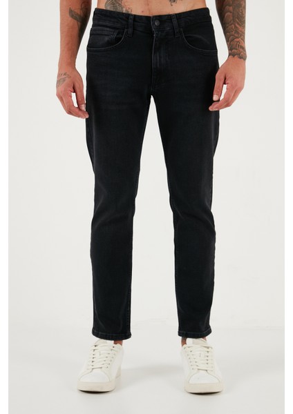 Streç Pamuklu Comfort Fit Yüksek Bel Boru Paça Jeans Erkek Kot Pantolon 4412C14TEXAS fiyatları