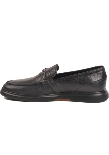 Siyah-Siyah Hakiki Deri Erkek Günlük Ayakkabı 152-21139 M fiyatları