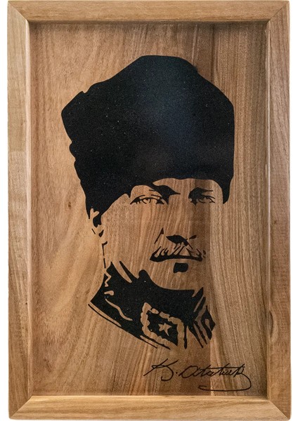 Oltu Taşı Işlemeli Mustafa Kemal Atatürk Tablo