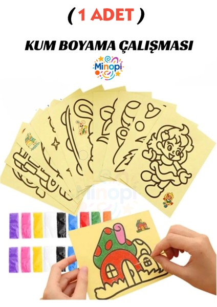 1 Adet Büyük Boy, Kum Boyama Seti, A4 Boyutunda, Kum Boyama Çalışması, Etkinlik