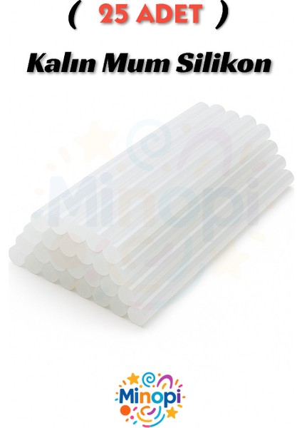 ( 25 Adet ) Mum Silikon Sıcak Silikon Şeffaf Silikon Kalın Silikon 11 mm Standart