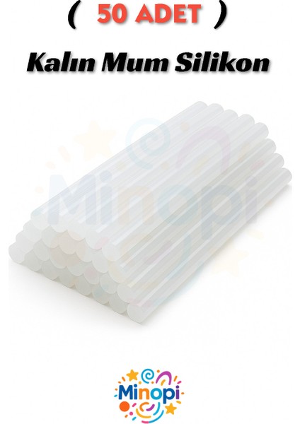 ( 50 Adet ) Mum Silikon Sıcak Silikon Şeffaf Silikon Kalın Silikon 11 mm Standart