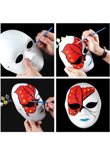 300 Adet, Karton Maske, Boyanabilir, Eğitici Maske Boyama, Etkinlik ve Hobi Maskesi fırsatları