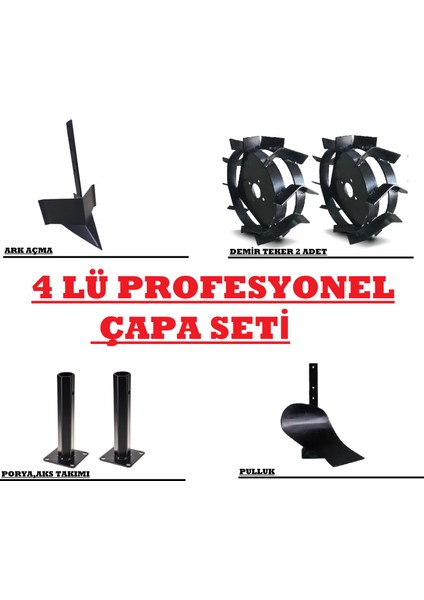 , Flash Çapa Makinesi Uyumlu 4 Lü Set Ark Açma,pulluk,demir Teker Takımı