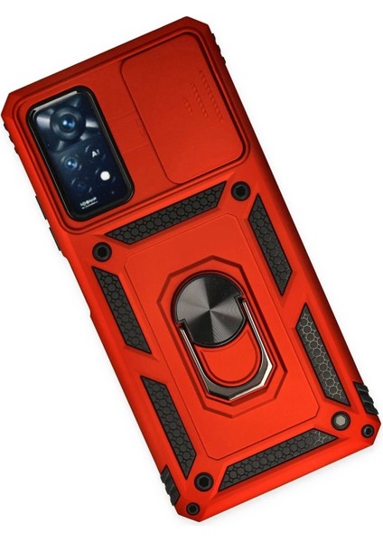 Newface Xiaomi Redmi Note 11 Pro Kılıf Pars Lens Yüzüklü Silikon - Kırmızı modelleri