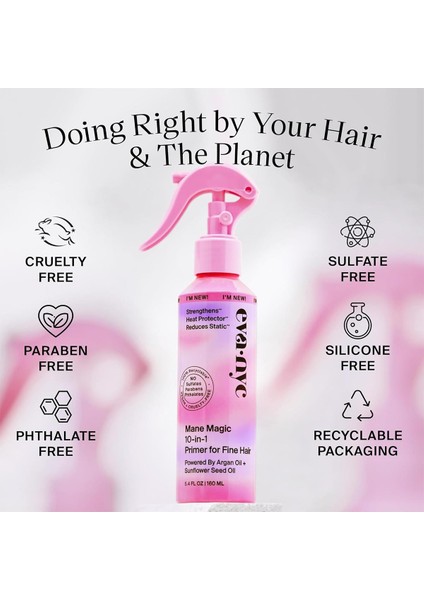 Mane Magic 10-In-1 Primer İnce Telli Saçlar İçin Çok Amaçlı Saç Bakım Spreyi 160 ml indirimleri
