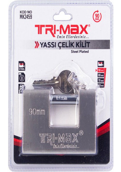 Trimax Kilit Yandan 90MM Yassı MK2459 1915 Erpilsan Elektronik