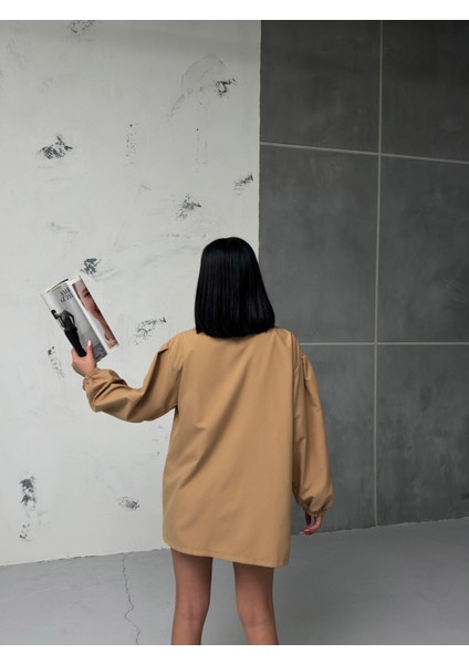 Kadın Balon Kol Oversize Trençkot fırsatları