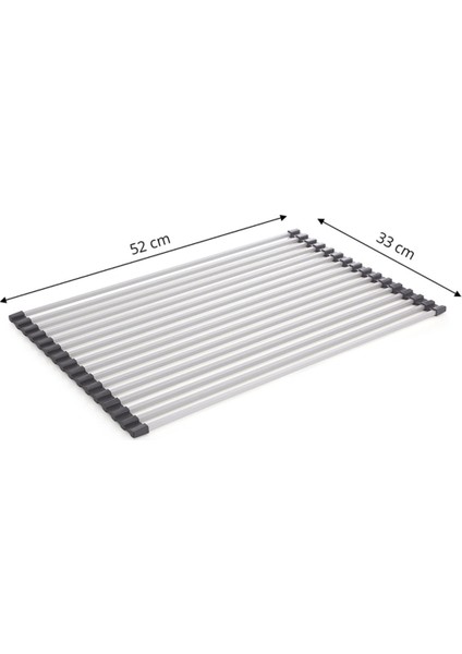 Paslanmaz Çelik Isıya Alüminyum Katlanabilir Lavabo Üstü Çok Amaçlı Bulaşıklık 33x52 cm