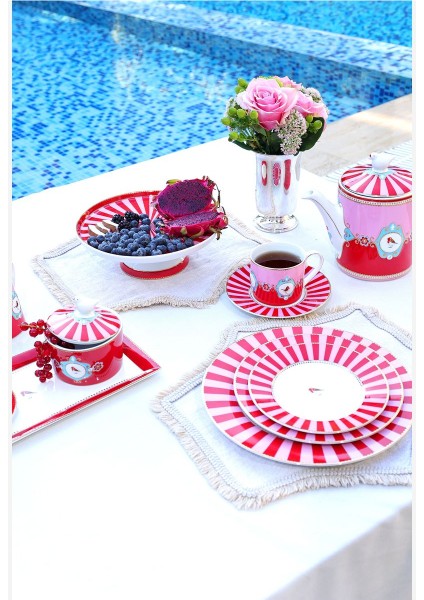 Love Birds Tabak 17 Cm, Kırmızı