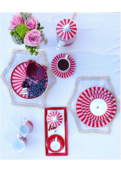 Love Birds Tabak 17 Cm, Kırmızı