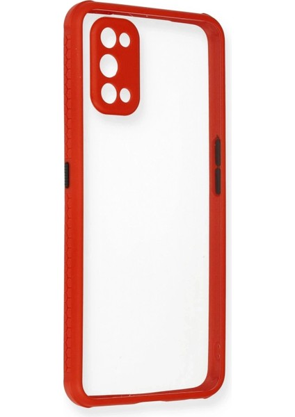 Newface Realme 7 Pro Kılıf Miami Şeffaf Silikon - Kırmızı