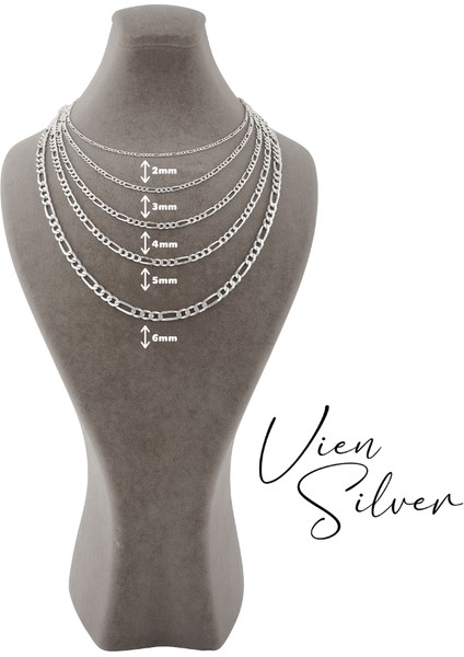 925 Ayar Gümüş 5mm Erkek Figaro Zincir Kararma Yapmaz fiyatları