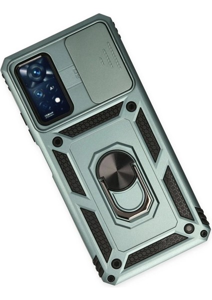 Newface Xiaomi Redmi Note 11 Pro Kılıf Pars Lens Yüzüklü Silikon - Yeşil modelleri