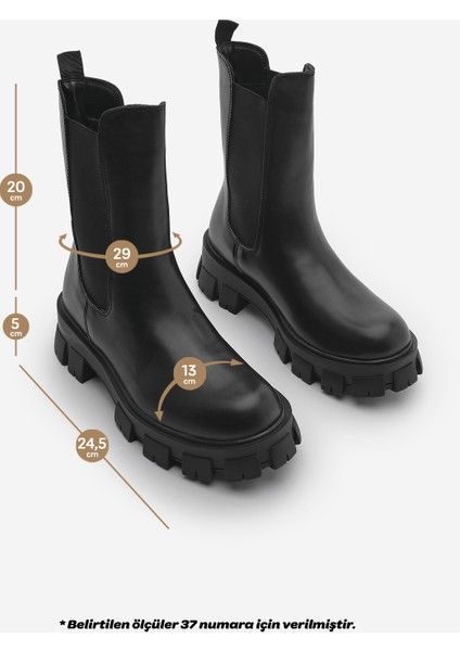 Kadın Günlük Postal Bot Kalın Tırtıklı Taban Lastikli Eslona
