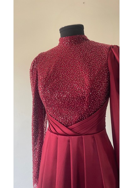 Aksesuar Detaylı Volanlı Abiye 7003 fiyatları